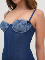 Denim Hearts Slip Dress