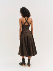 University Plaid Midi Dress