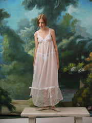 Eyelet Rose Maxi Slip Dress